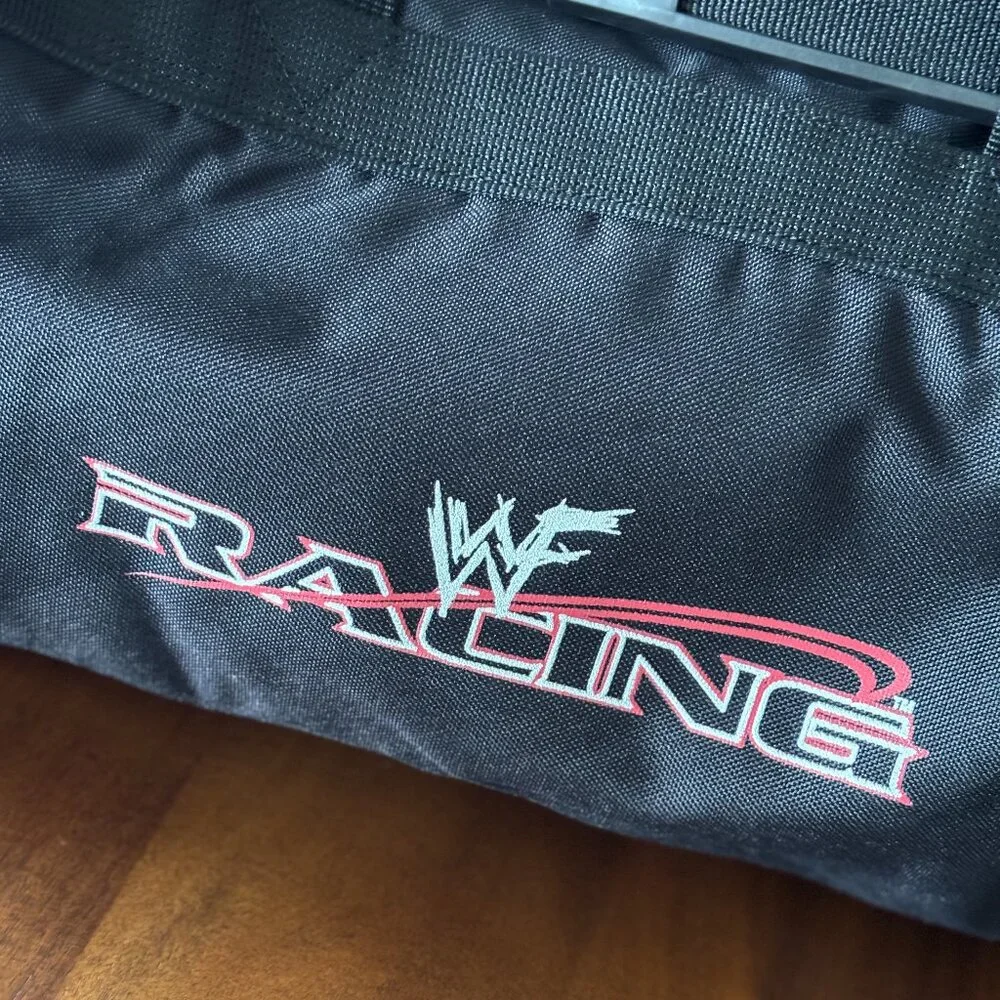WWF WWE Racing XFL Exclusive Wrestling Tradeshow Canvas Duffle Bag Vintage Rare